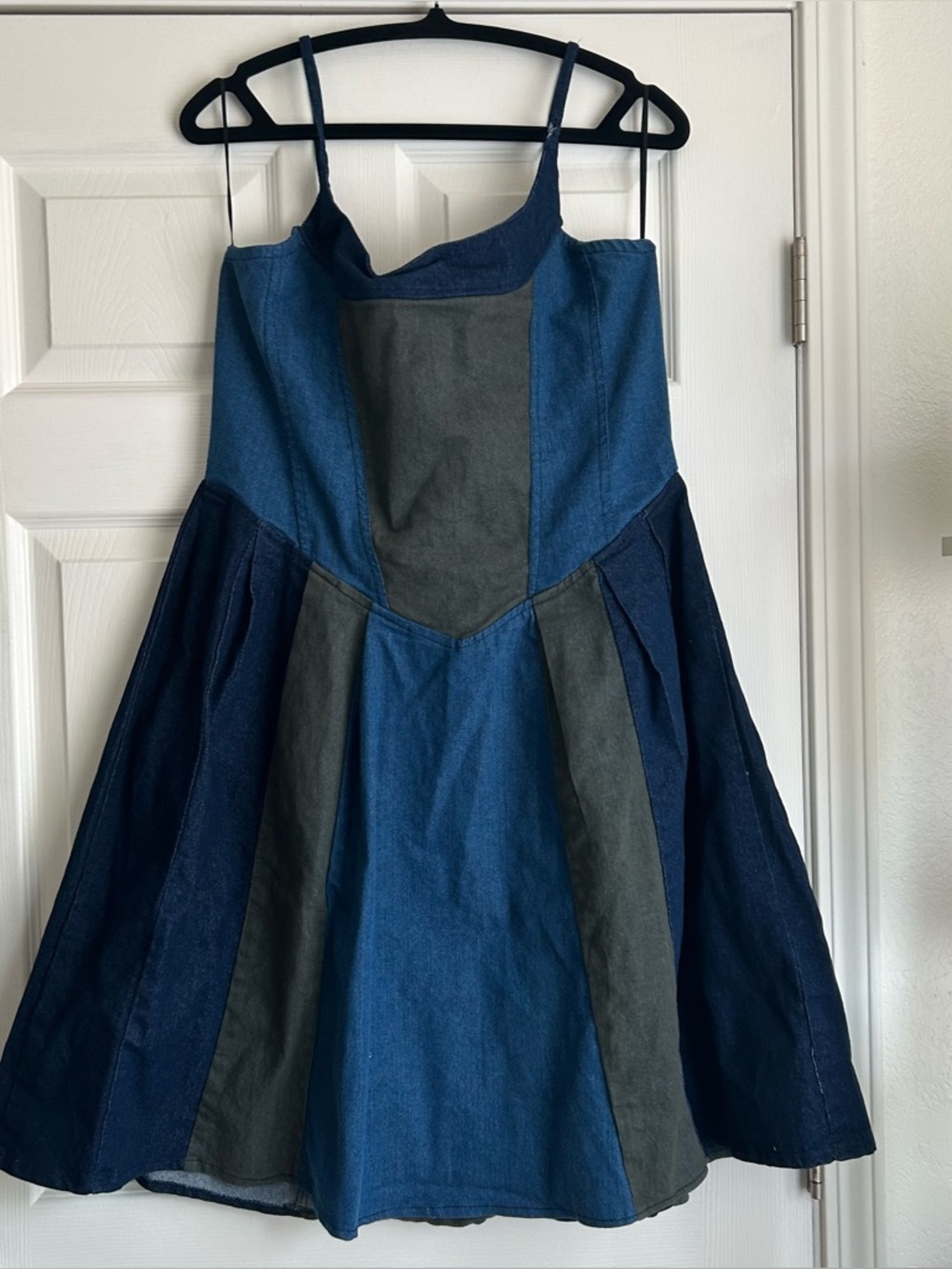 Thrill denim patchwork mini dress size 3x